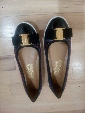 Ferragamo Rufina Tweed sneaker shoe size 5.5
